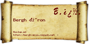 Bergh Áron névjegykártya